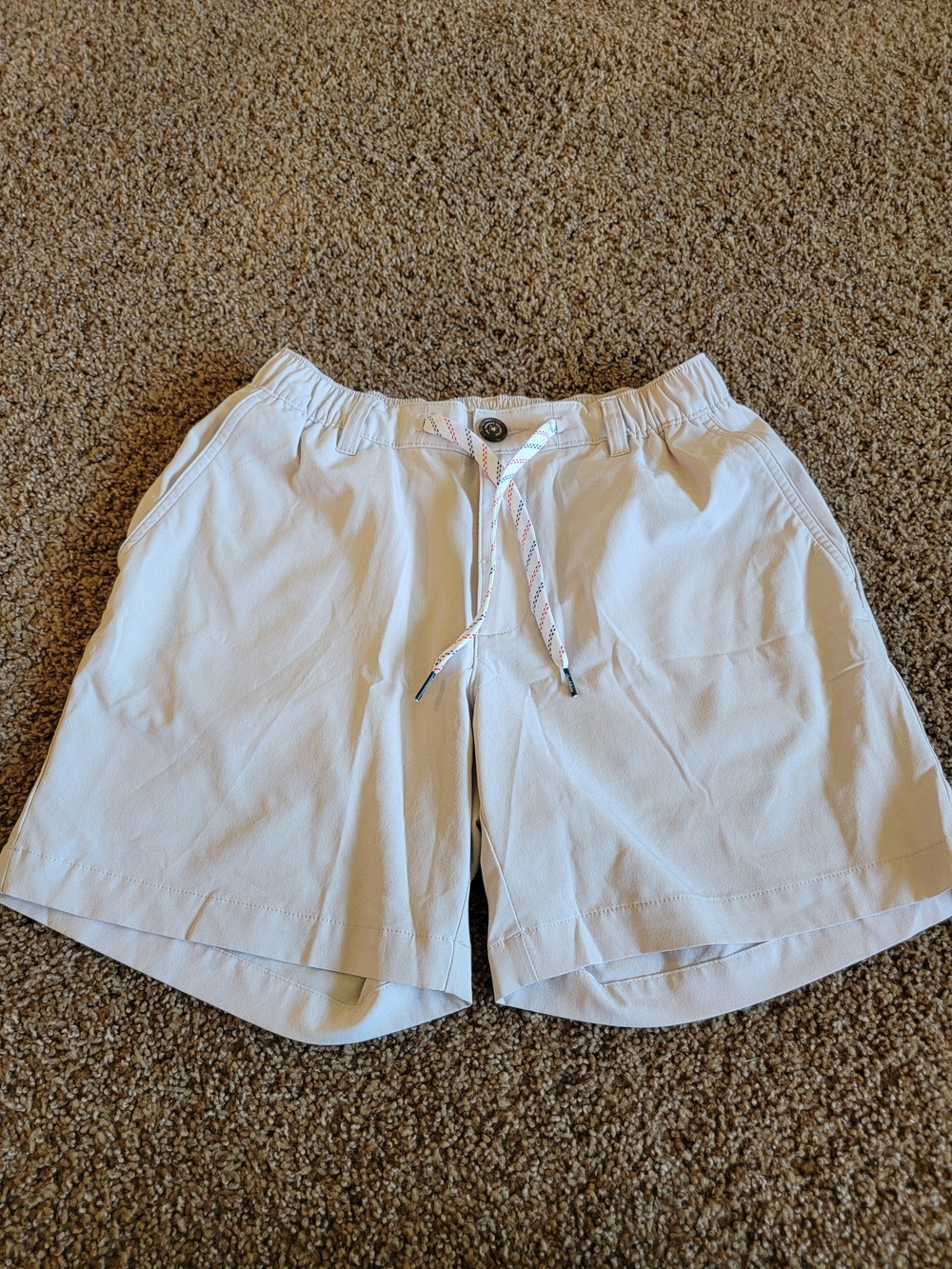 Chubbies Men's Khaki Colored Elastic-Waist Drawstring Shorts- Small